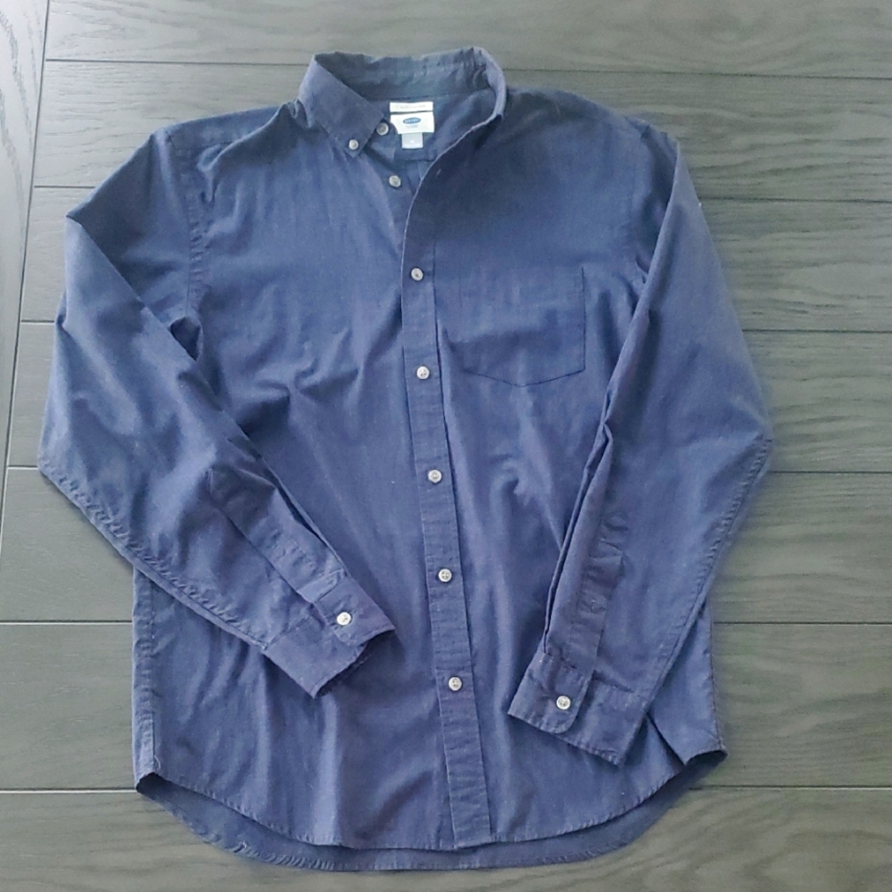 Men's Blue Button-Down Shirt Slim Fit